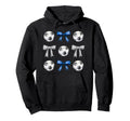 Soccer Balls Bows Soccer Player Blue Hoodie - Streetwear Style Men Women