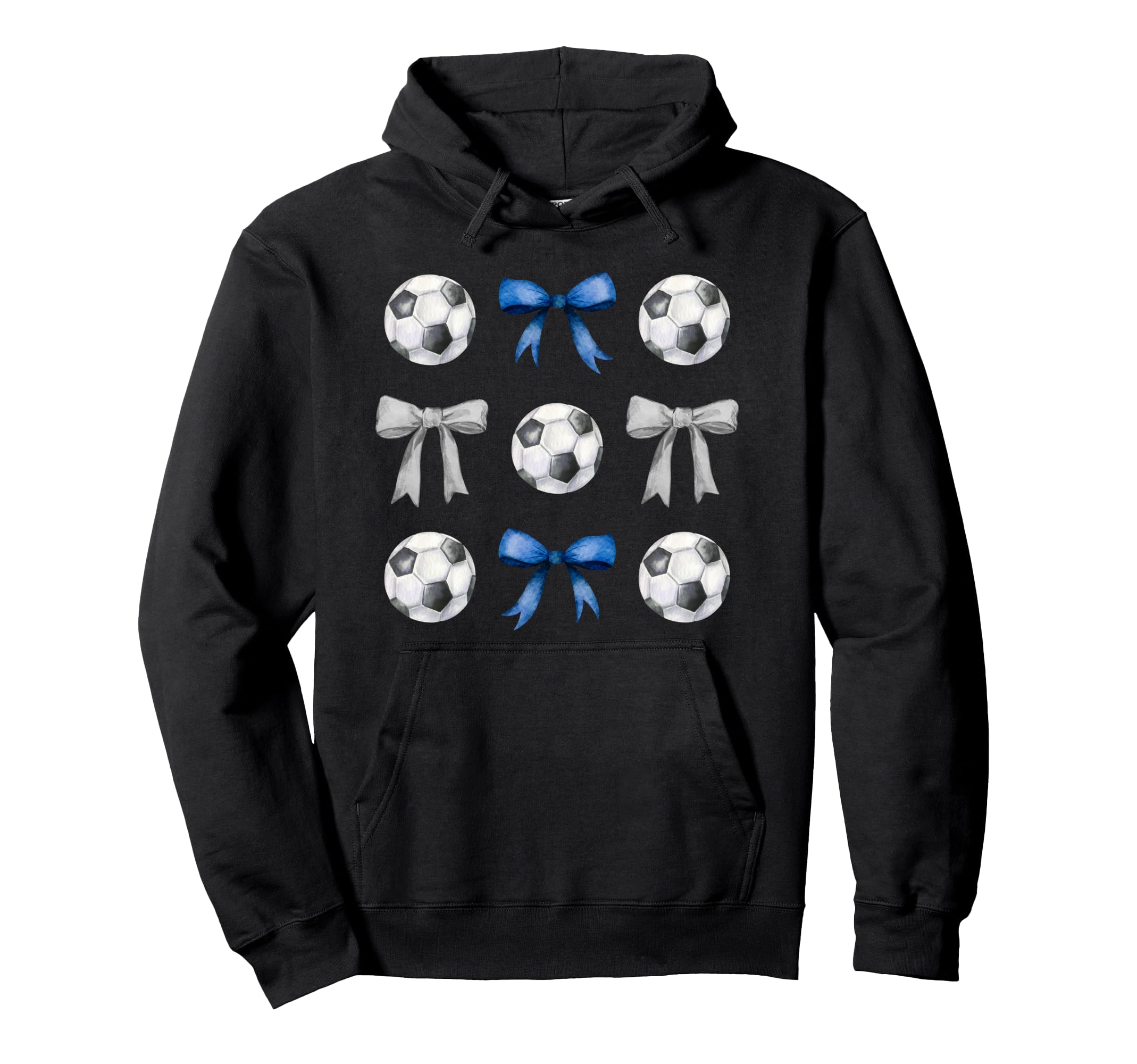 Soccer Balls Bows Soccer Player Blue Hoodie - Streetwear Style Men Women