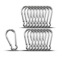 Small Carabiner Clip Hooks, 15pcs 2.75 inch Carabiners Heavy Duty, 304 Stainless Steel Spring Snap Hook Fits Camping Hiking, Metal Clips for Rope Chain Keys Rings