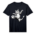 Cat Playing Soccer Ball Football Funny T-Shirt - Trendy Graphic for Adults