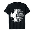 Christian Soccer Faith Verse T-Shirt - Novelty Apparel for Adults