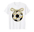 Unique Soccer Ball Pattern Bow T-Shirt - Unique Graphic Men Women