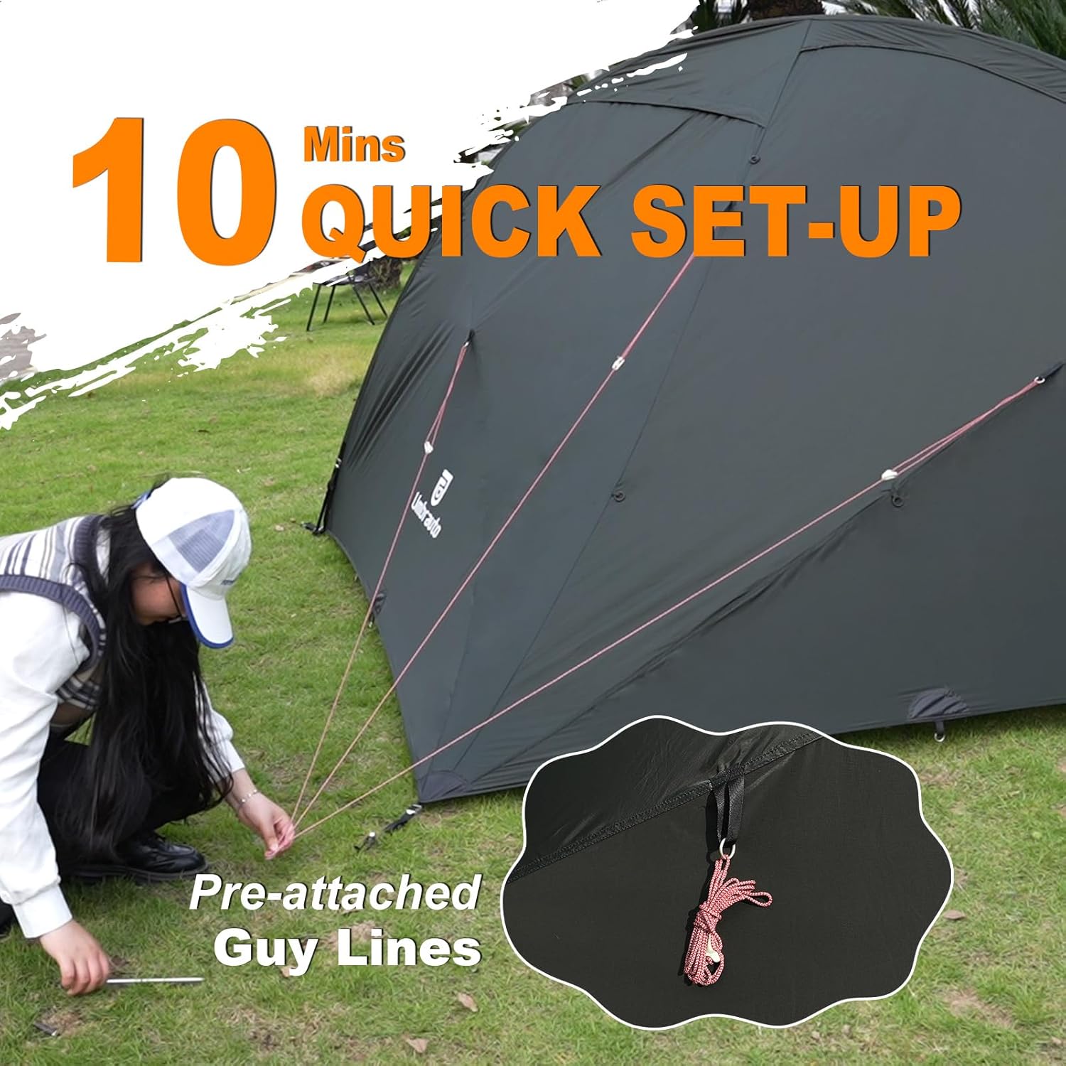 Umbrauto 4 Person Ultralight Camping Tent Waterproof 3-Season Dome Tent for Hiking, Backpacking & Outdoor Adventure