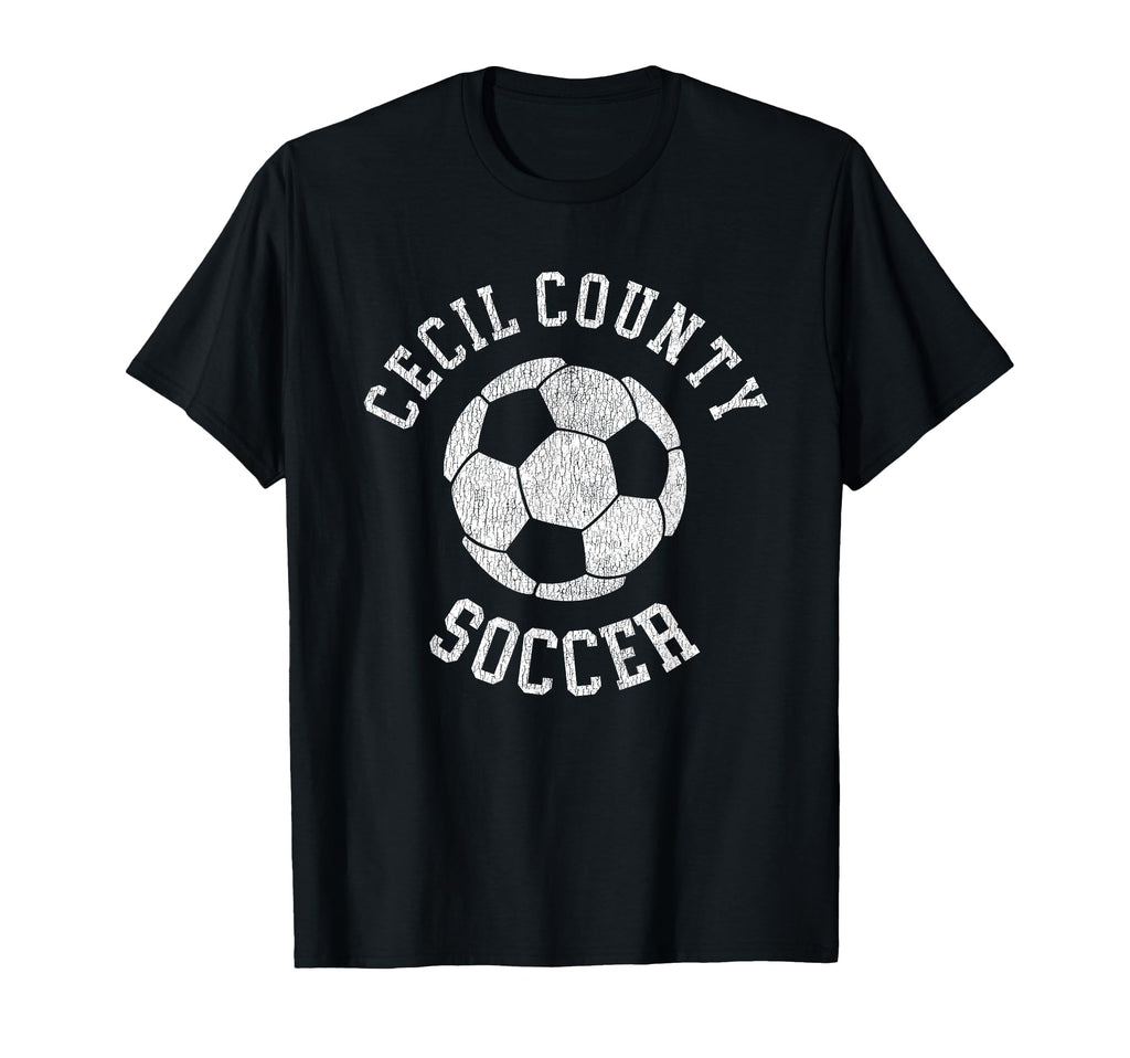 Cecil County Soccer Distressed 90S T-Shirt - Minimalist Print Men Women