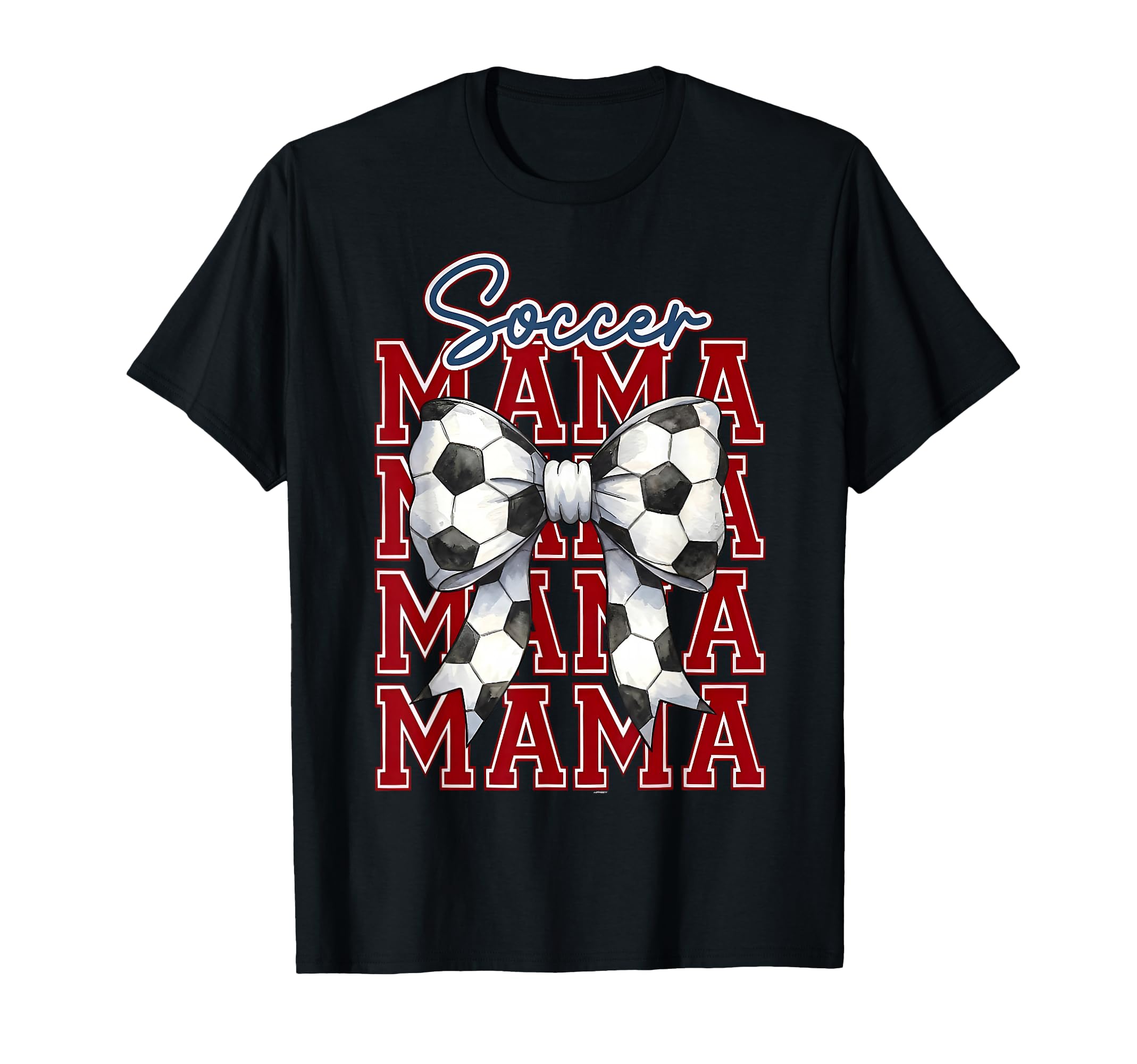 Coquette Bow Soccer Mama Soccer Mom T-Shirt - Custom Art Print for Adults