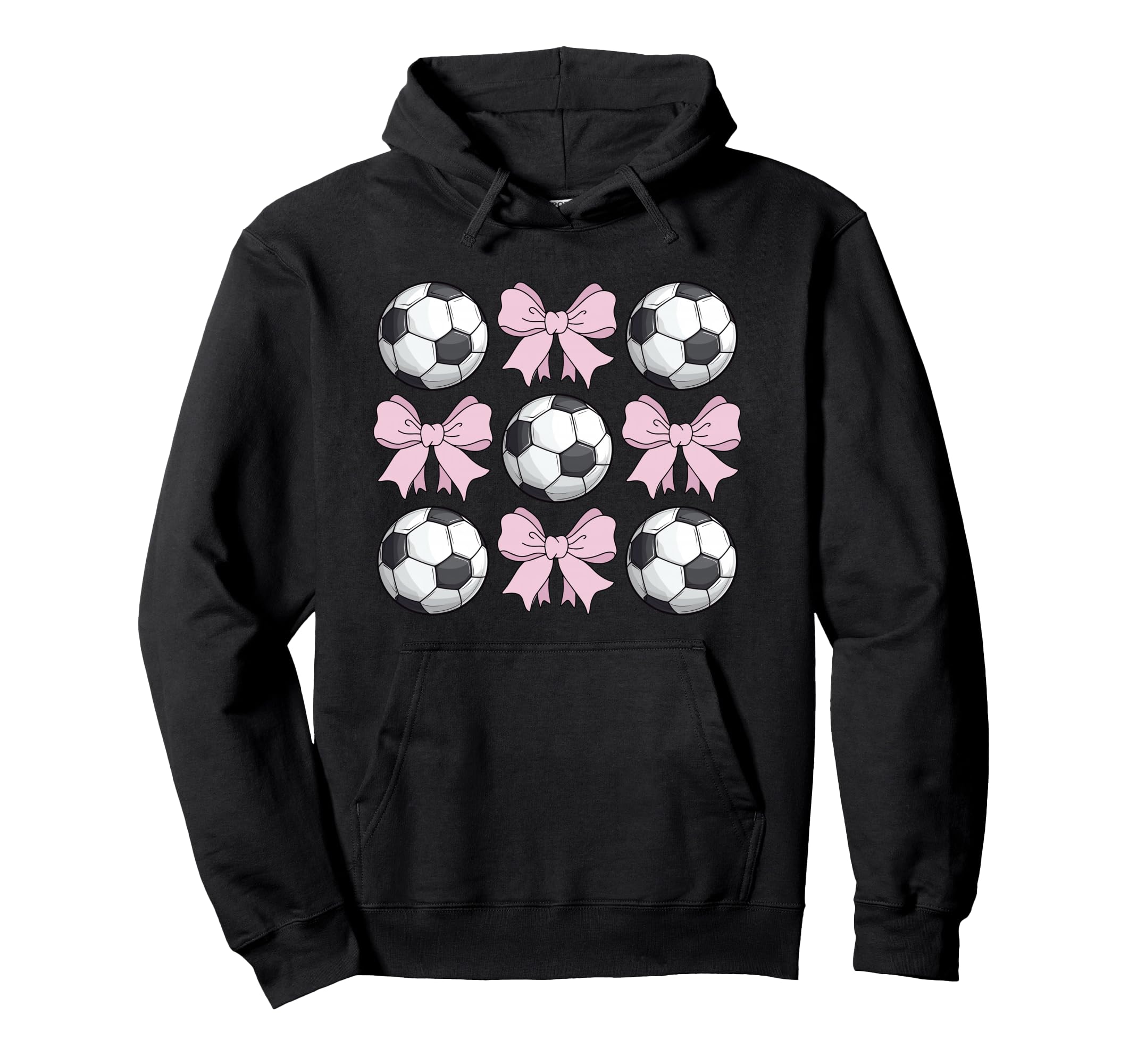 Soccer Coquette Bow Soccer Hoodie - Minimalist Print for Adults