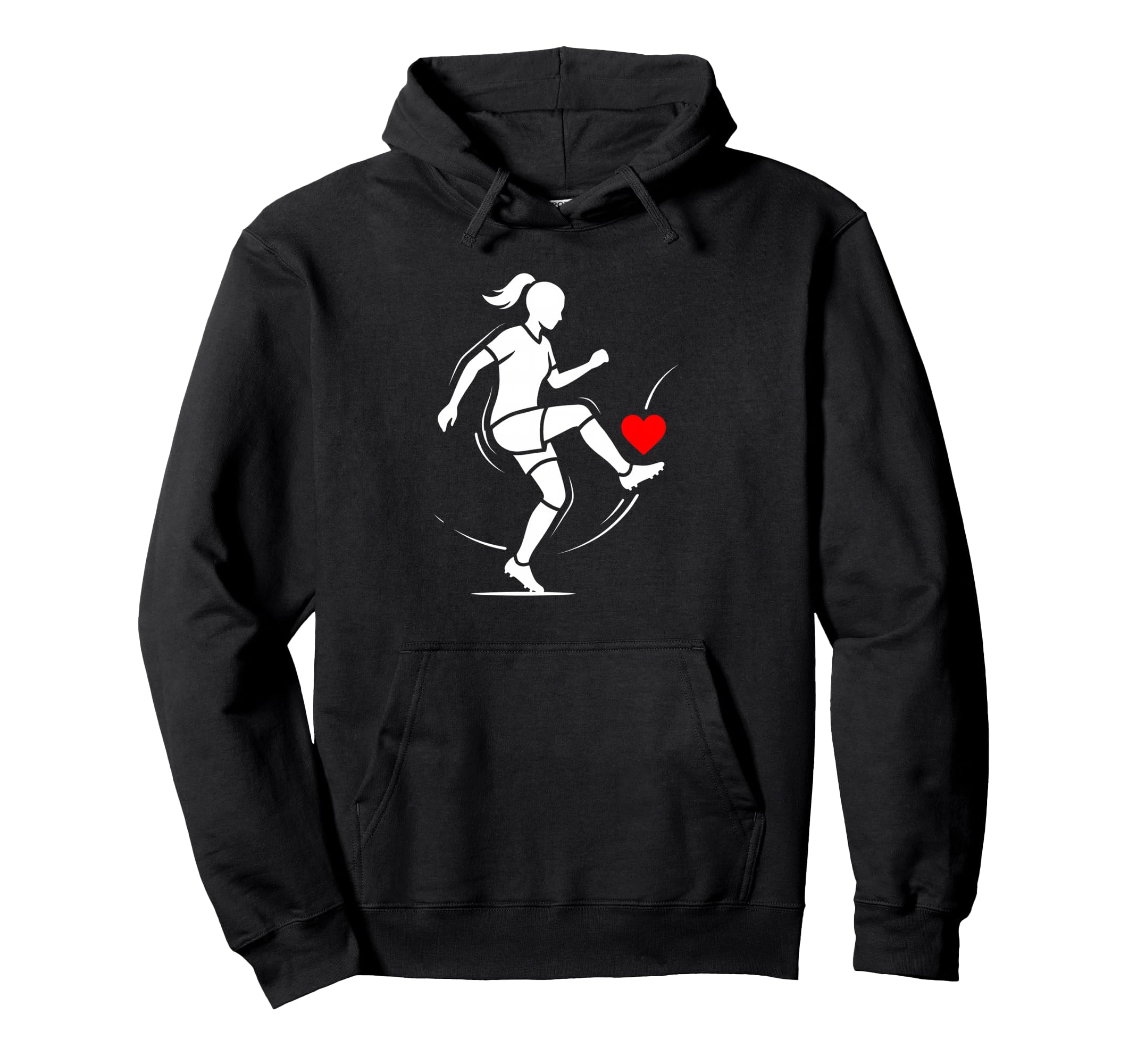 Soccer Valentines Day Heart Love Hoodie - Casual Everyday Wear Men Women