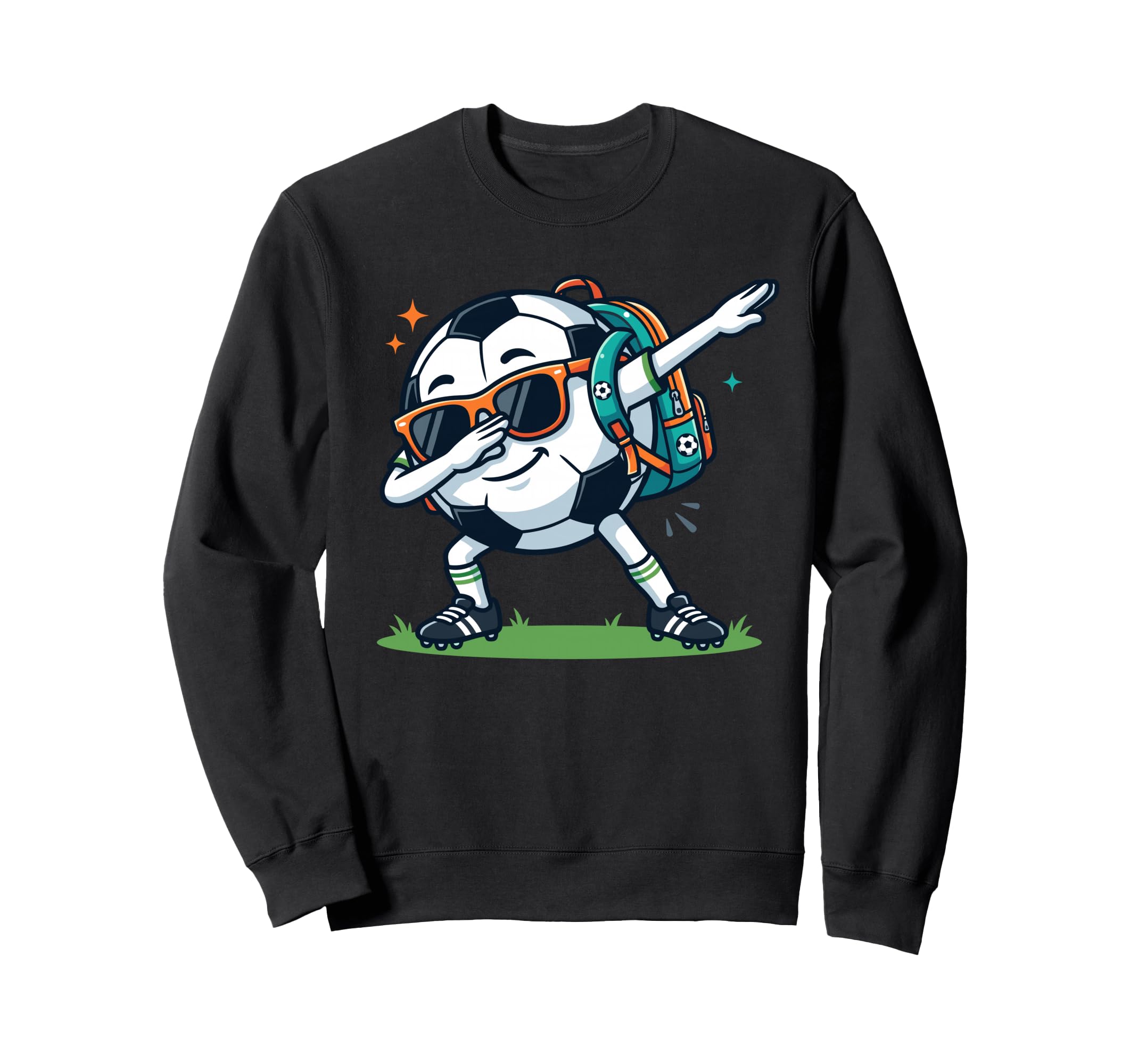 Dabbing Soccer Ball Back To Sweatshirt - Casual Everyday Wear Men Women