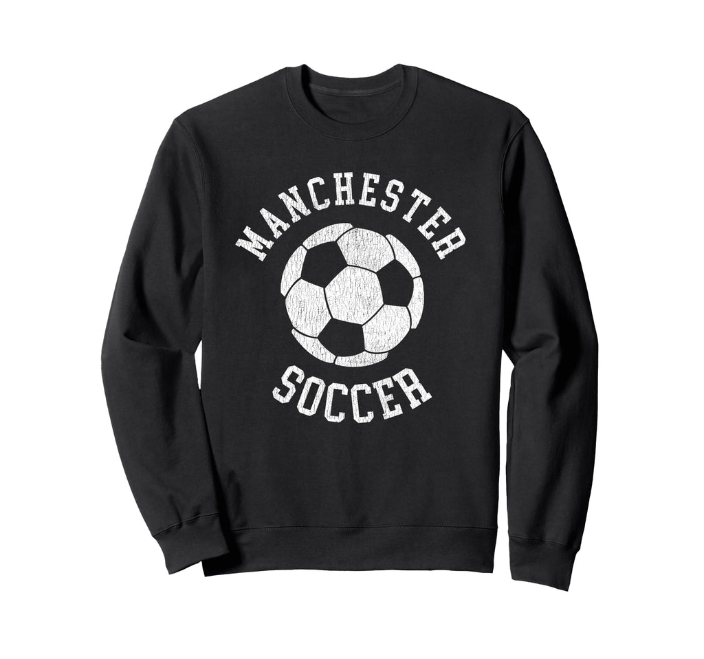 Manchester Soccer Distressed 90S Sweatshirt - Graphic Print Men Women
