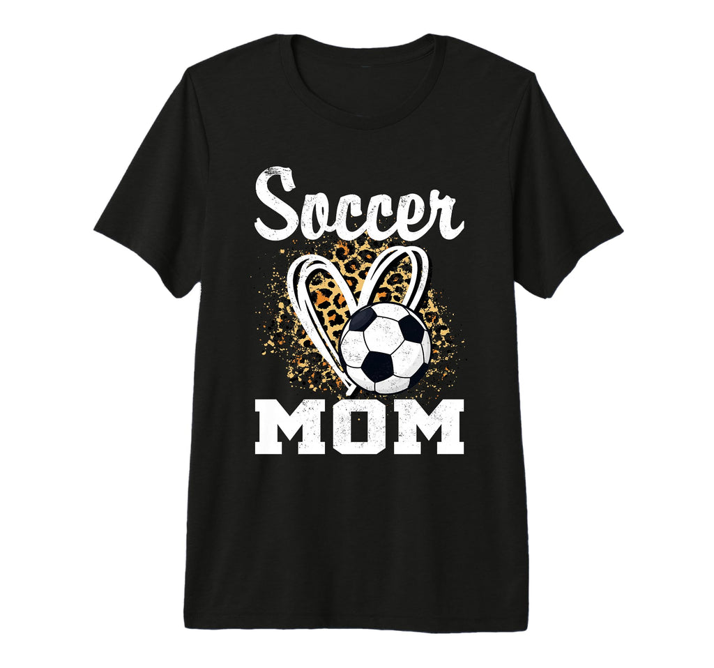 Soccer Mom Leopard Heart Tri Blend T-Shirt - Graphic Print Unisex