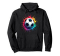 Colorful Tie Dye Soccer Ball Hoodie - Casual Everyday Wear Men Women