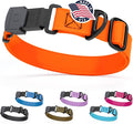 Dogline Biothane Waterproof Dog Collar with Herm Sprenger Black Stainless Steel Quick Release Buckle – Heavy Duty Tactical Durable Collar for Dogs – Comfortable and Safe Pet Collar W1 L 15-25" Orange