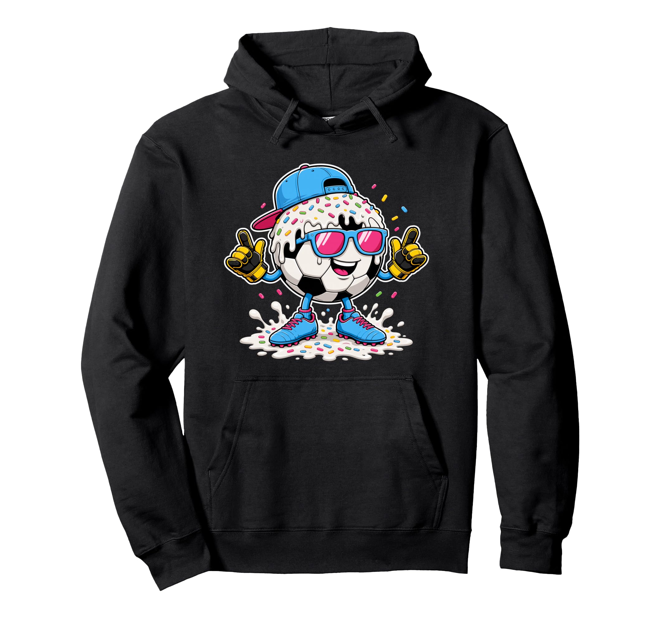 Soccer Ball Melting Ice Cream Drip Hoodie - Casual Everyday Wear Unisex