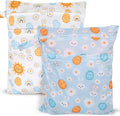 2pcs Travel Waterproof Laundry Bag, Cloth Diaper Wet Dry Bags with Handle 2 Zipper Pockets Washable Dirty Clothes Travelling Hanging Bathing Beach Daycare Yoga Gym Sports Exercise Swimsuits