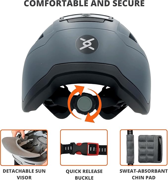 Kid Bike Helmets for Boys and Girls | Fit Head 51-54cm Circumference | CPSC & NTA-8776 Dual Certified | Multi-Sport Helmets with LED Lights, Magnetic Buckle, Detachable Visor