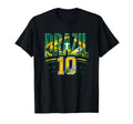Brazil Football 10 Soccer Lovers Match T-Shirt - Trendy Graphic for Adults
