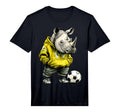 Rhino Football Soccer Rhino T-Shirt - Custom Art Print for Adults