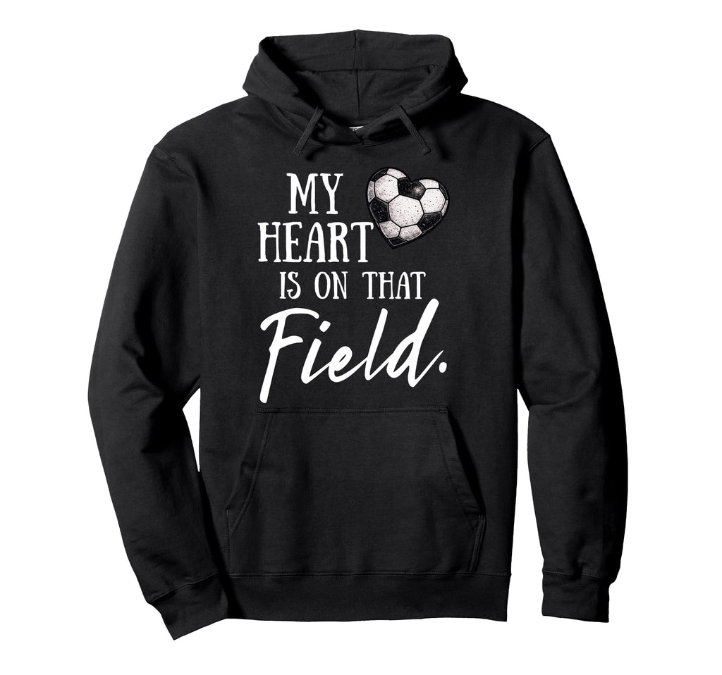 My Heart Is That Field Funny Soccer Mom Hoodie - Minimalist Print Unisex
