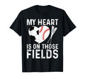 My Heart Is Those Fields Funny T-Shirt - Minimalist Print for Adults