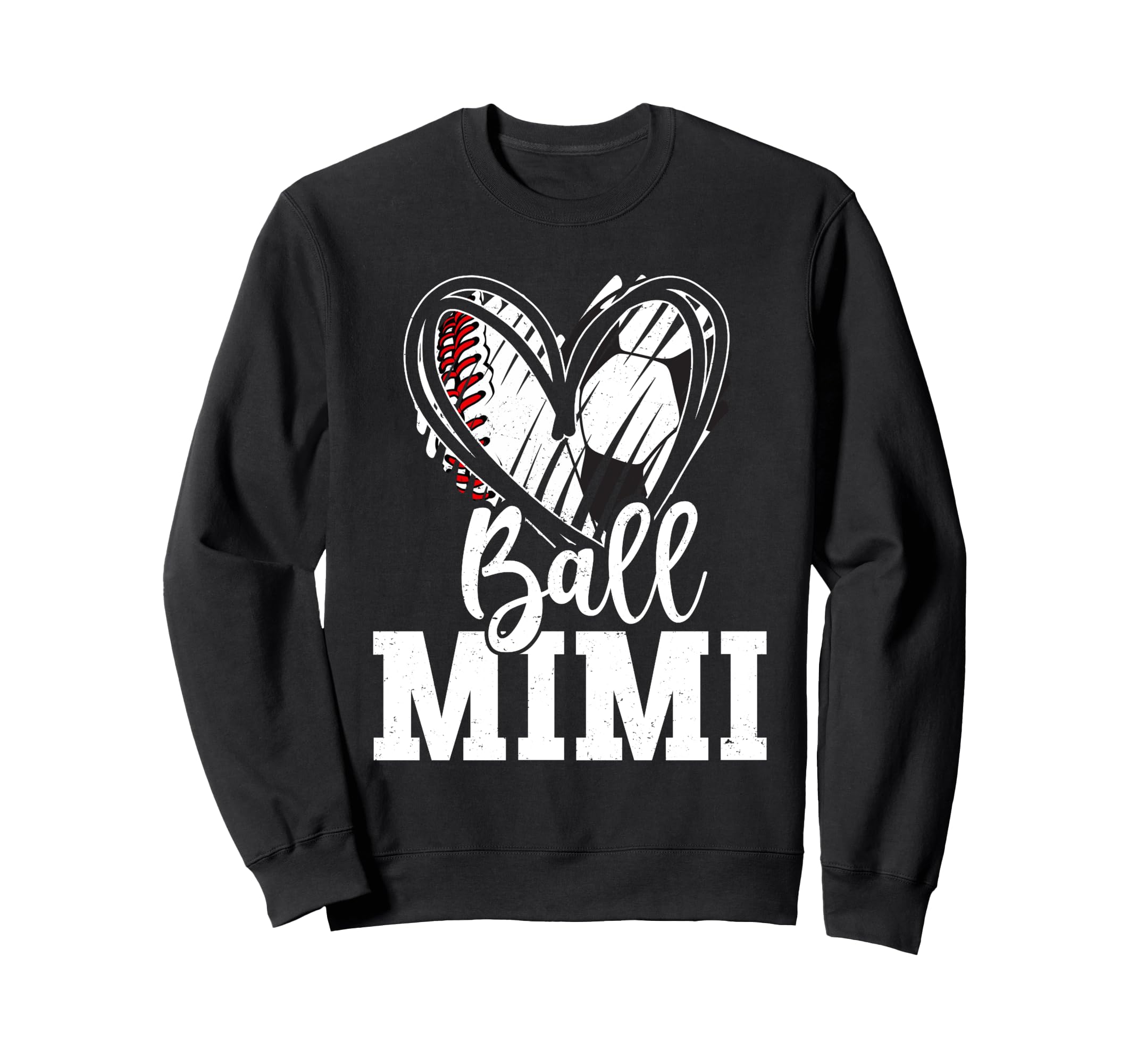 Ball Grandma Heart Baseball Soccer Ball Hoodie - Graphic Print Unisex