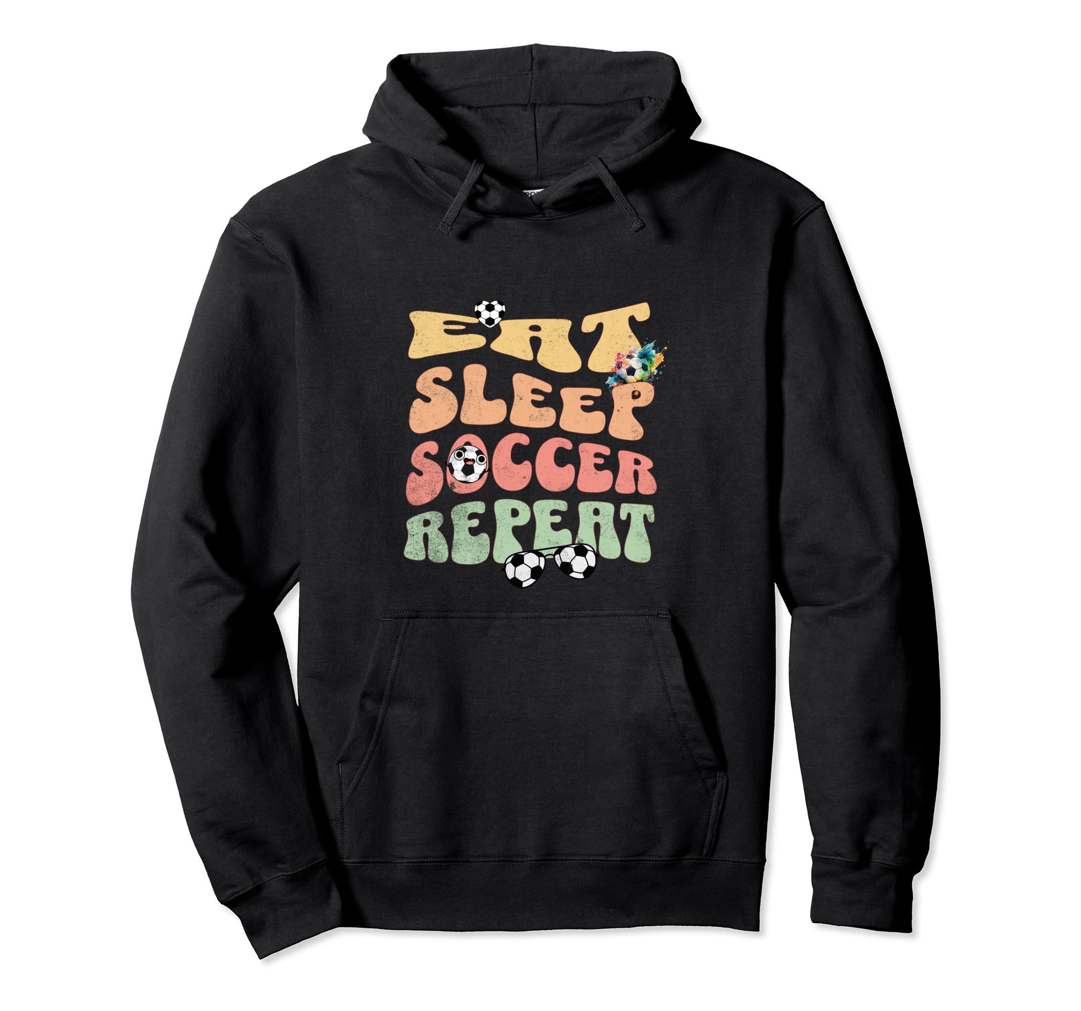 Eat Sleep Soccer Repeat Football Hoodie - Aesthetic Graphic Unisex