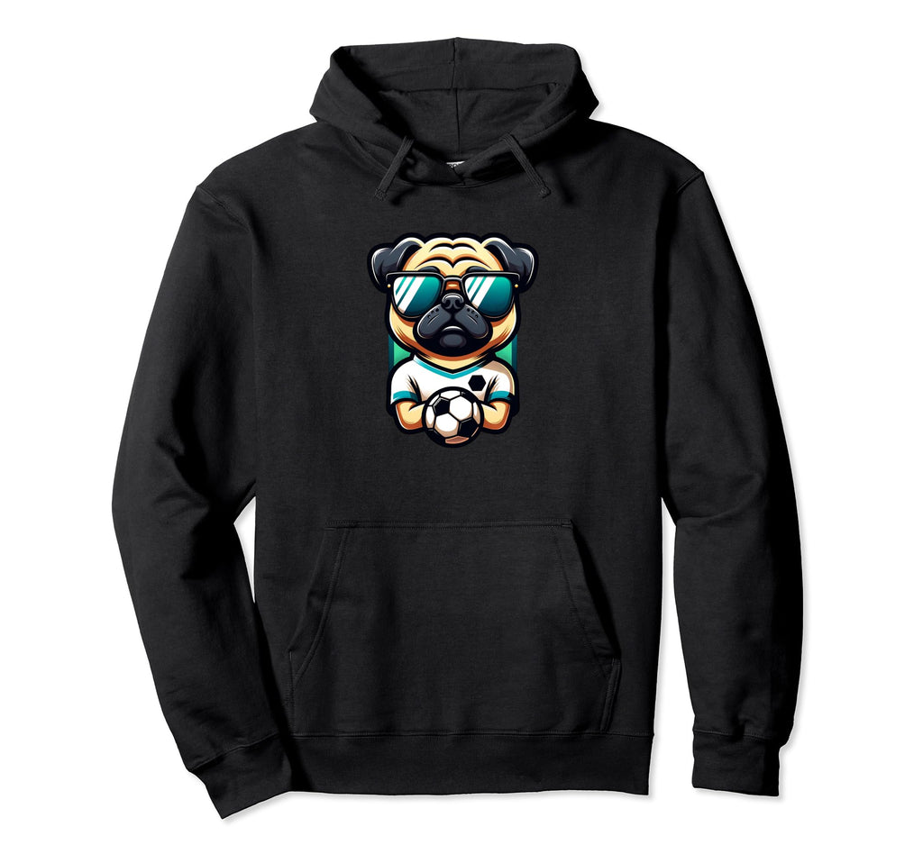 Pug Dog Soccer Player Champion Fan Art Hoodie - Minimalist Print Unisex