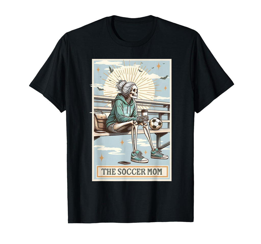 Soccer Mom Tarot Card Soccer T-Shirt - Minimalist Print for Adults