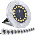 Solar Ground Lights-Waterproof Solar Lights Outdoor Garden- Solar Disk Lights-Upgraded 16LED Bright in-Ground Lights-Landscape Lights for Pathway, Yard, Lawn, Patio, Walkway (12 Pack Warm Light)