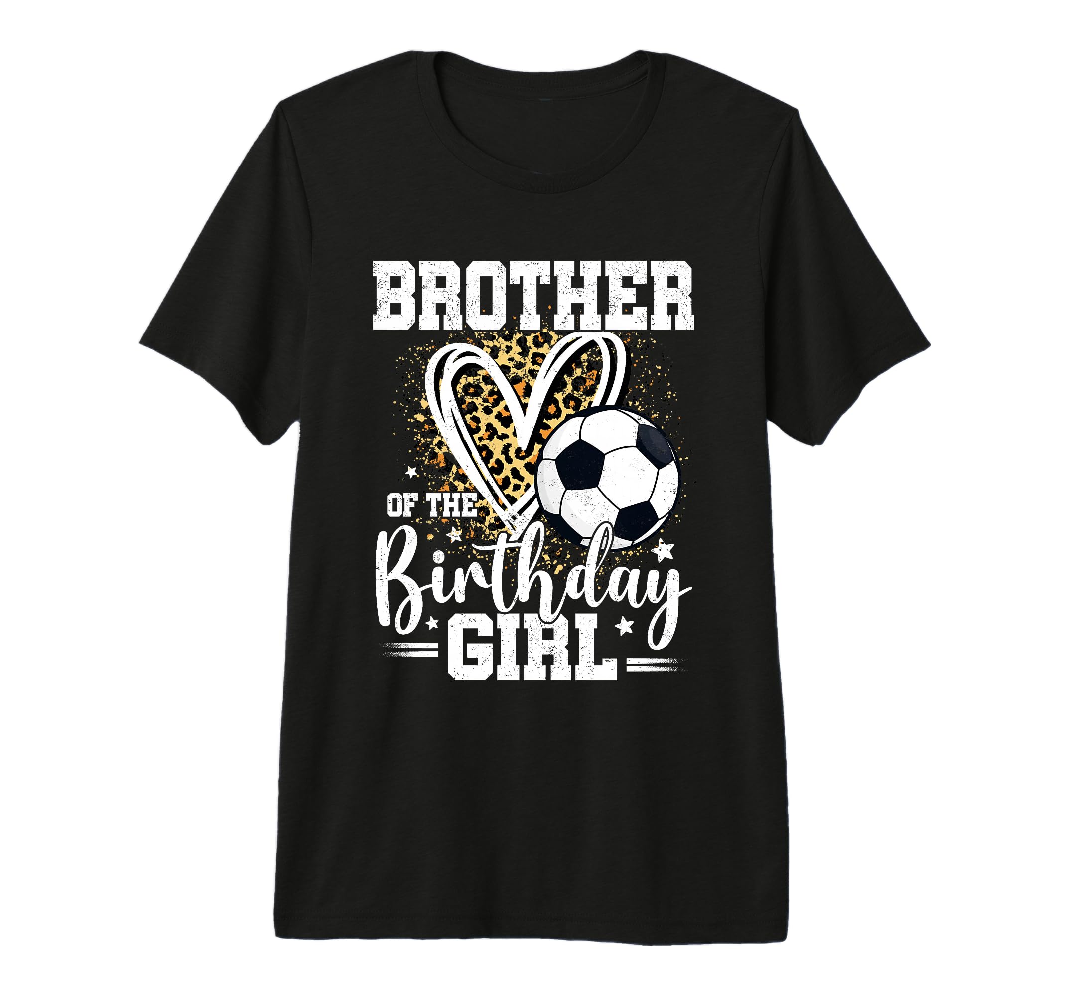 Brother Birthday Soccer Ball Leopard T-Shirt - Novelty Apparel Unisex