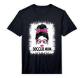 Mens Funny Soccer Mom Messy Bun Ladies T-Shirt - Graphic Print for Adults
