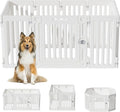 Dog Playpen with Door, DIY Shape Combination Puppy Pen,25.5" H 10-Panel Dog Fence,Non-Slip & Secure Pet Gate, Easy to Assemble