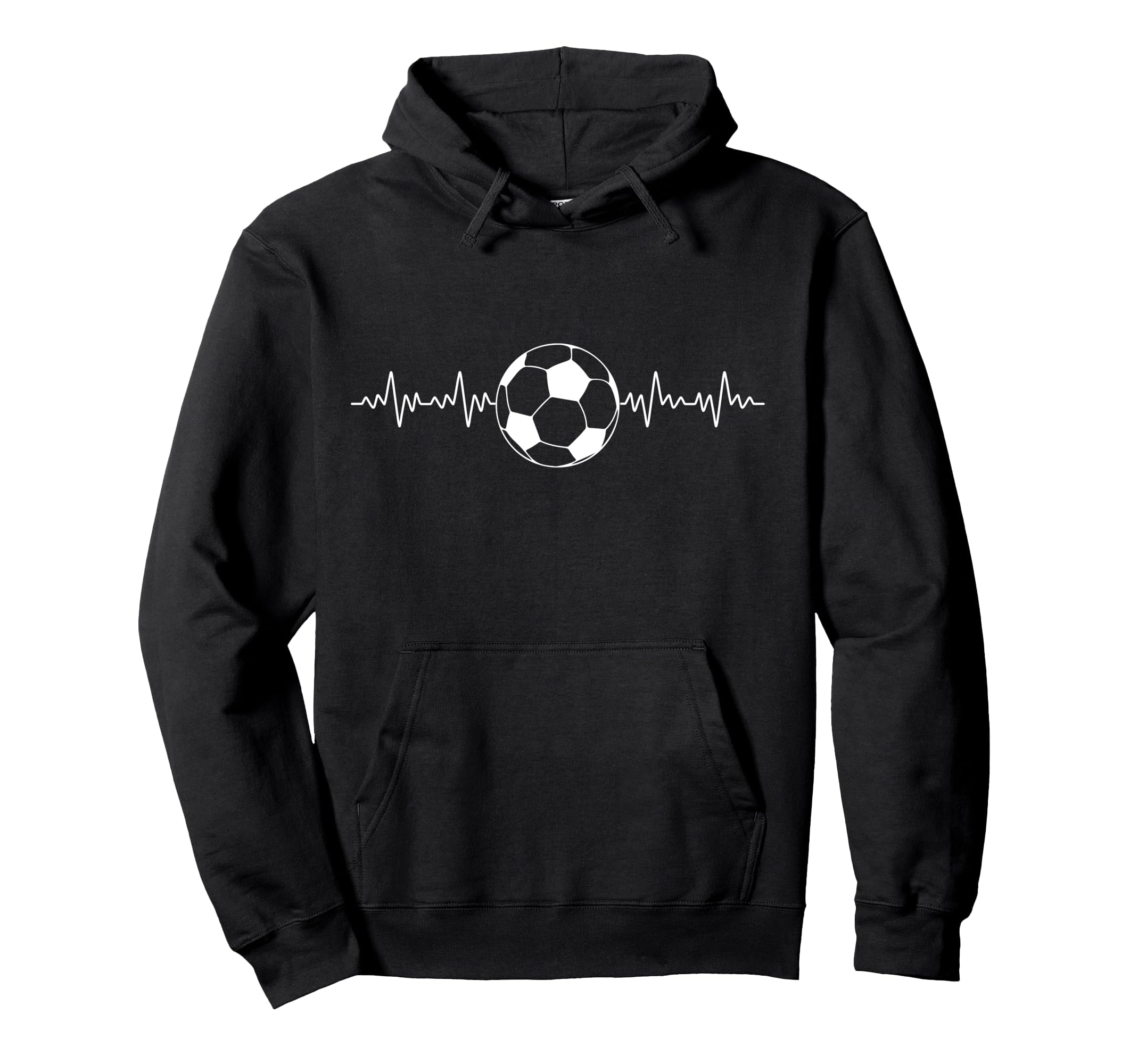 Football Heartbeat Soccer Lovers Hoodie - Fun Novelty Design Men Women