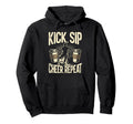 Kick Sip Repeat Soccer Coffee Lover Hoodie - Custom Art Print for Adults