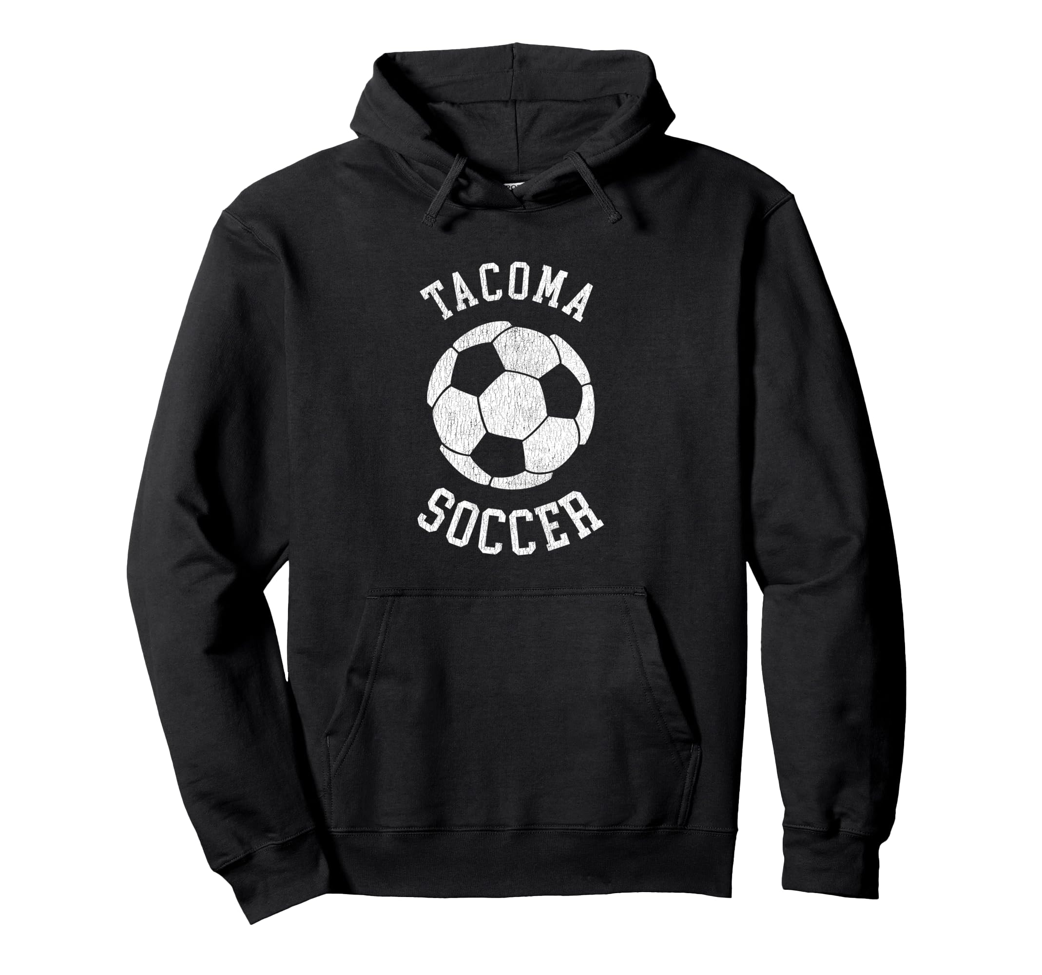 Tacoma Soccer Distressed 90S Hoodie - Fun Novelty Design Men Women