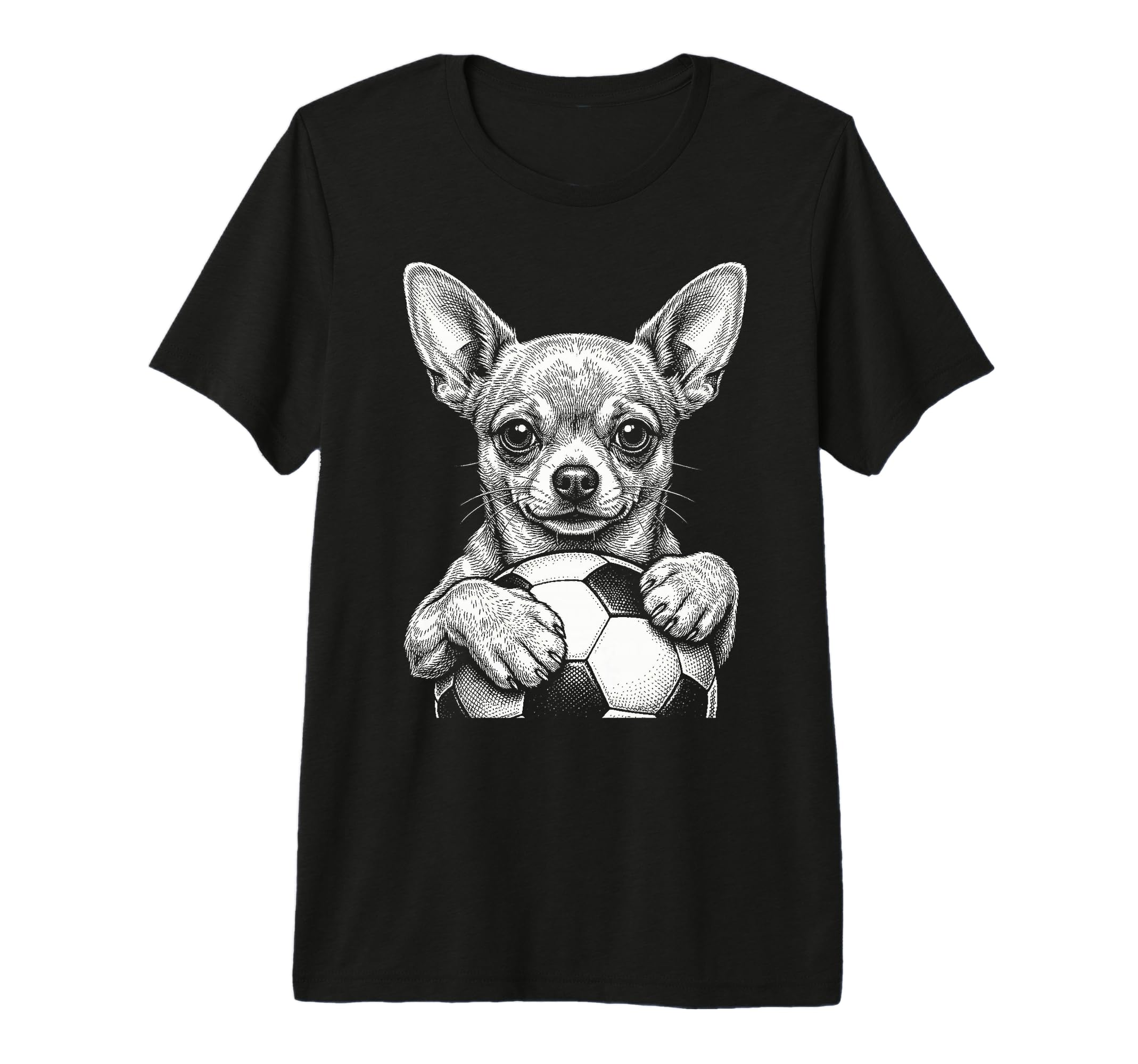 Chihuahua Dog Black White Player Line T-Shirt - Trendy Graphic for Adults