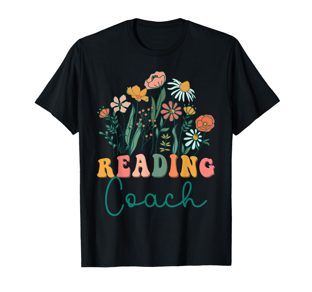 Groovy Wildflower Reading Coach Tees T-Shirt - Novelty Apparel Unisex