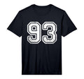 Number 93 White Sport Distressed Varsity T-Shirt - Graphic Print Men Women