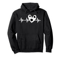 Heartbeat Soccer Lover Tween Teen Hoodie - Novelty Apparel for Adults