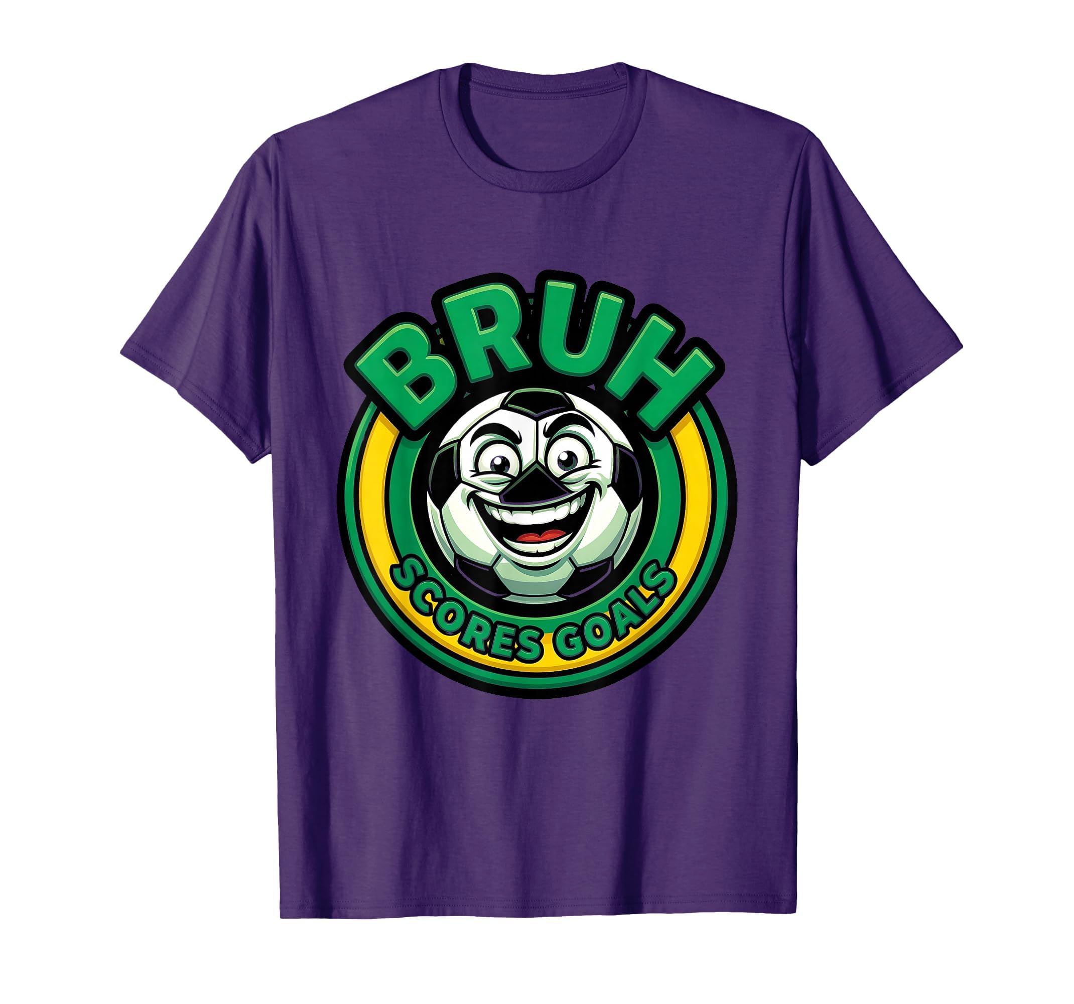 Bruh Scores Goals Funny Soccer Ball T-Shirt - Unique Graphic for Adults