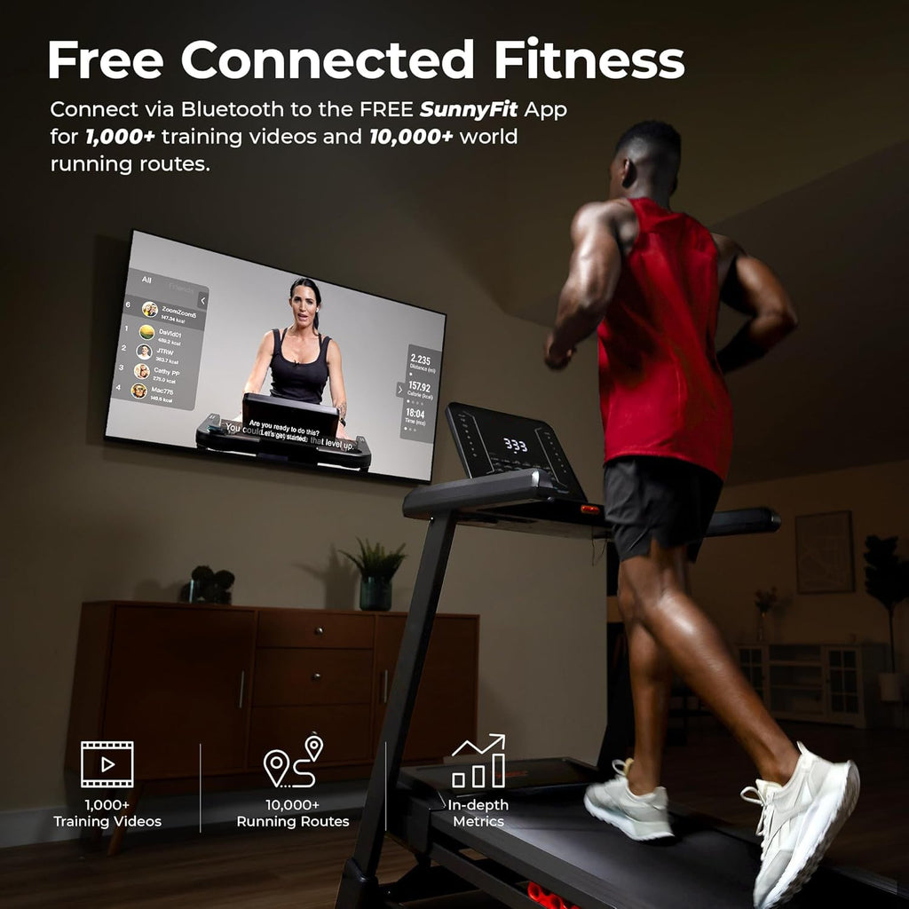 Heavy Duty Treadmill for Home, 20” Wide Deck, 15 Level Auto Incline, 300 LB Weight Capacity, Foldable Running Machine, Digital Monitor, Free App Bluetooth Connection