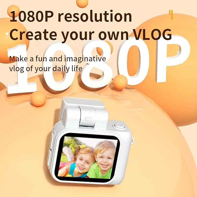 Mini Action Camera 1080P with 32GB Card, White, Compact and Portable, Perfect for Carrying Around, Long Battery Life, High-Definition Display