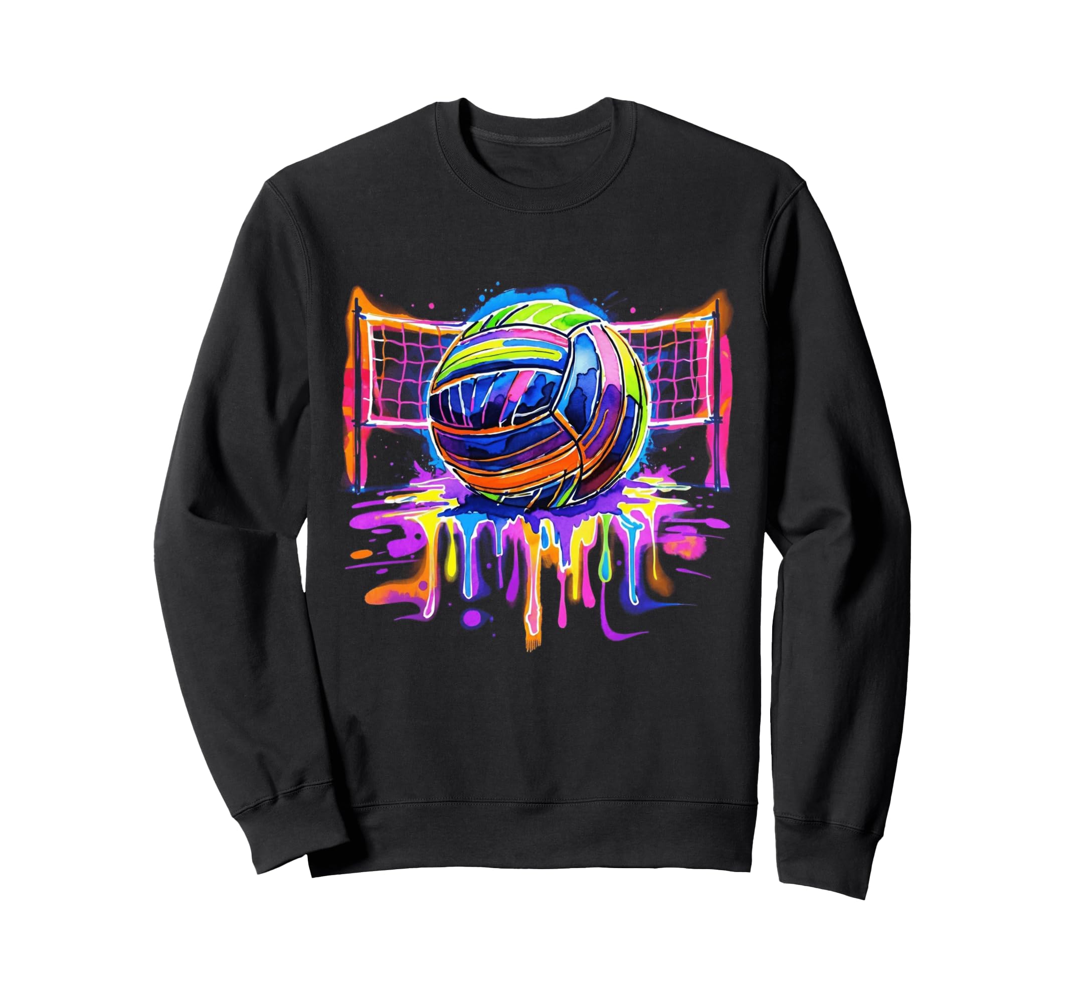 Volleyball Drip Game Day Sports Sweatshirt - Graphic Print Men Women