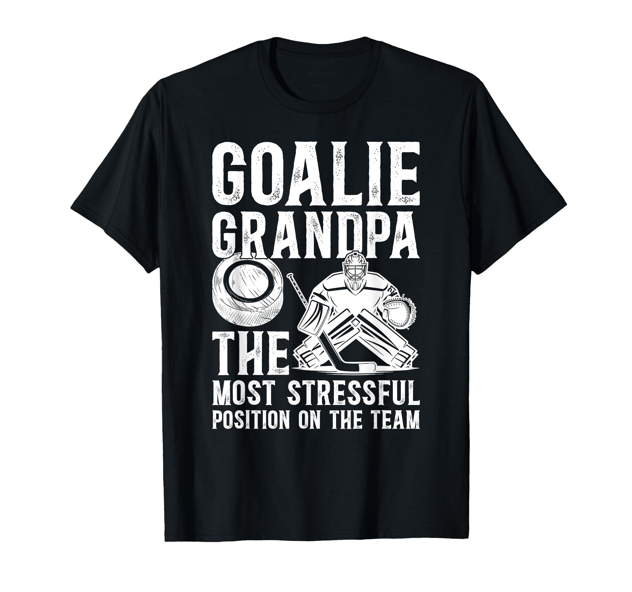 Funny Hockey Goalie Grandpa Hockey T-Shirt - Graphic Print Men Women