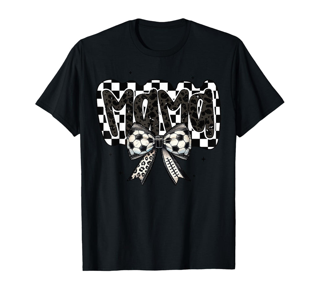 Mama Coquette Bow Game Day Soccer T-Shirt - Streetwear Style Men Women