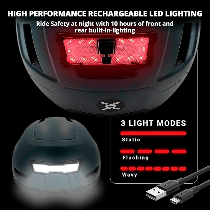 Kid Bike Helmets for Boys and Girls | Fit Head 51-54cm Circumference | CPSC & NTA-8776 Dual Certified | Multi-Sport Helmets with LED Lights, Magnetic Buckle, Detachable Visor
