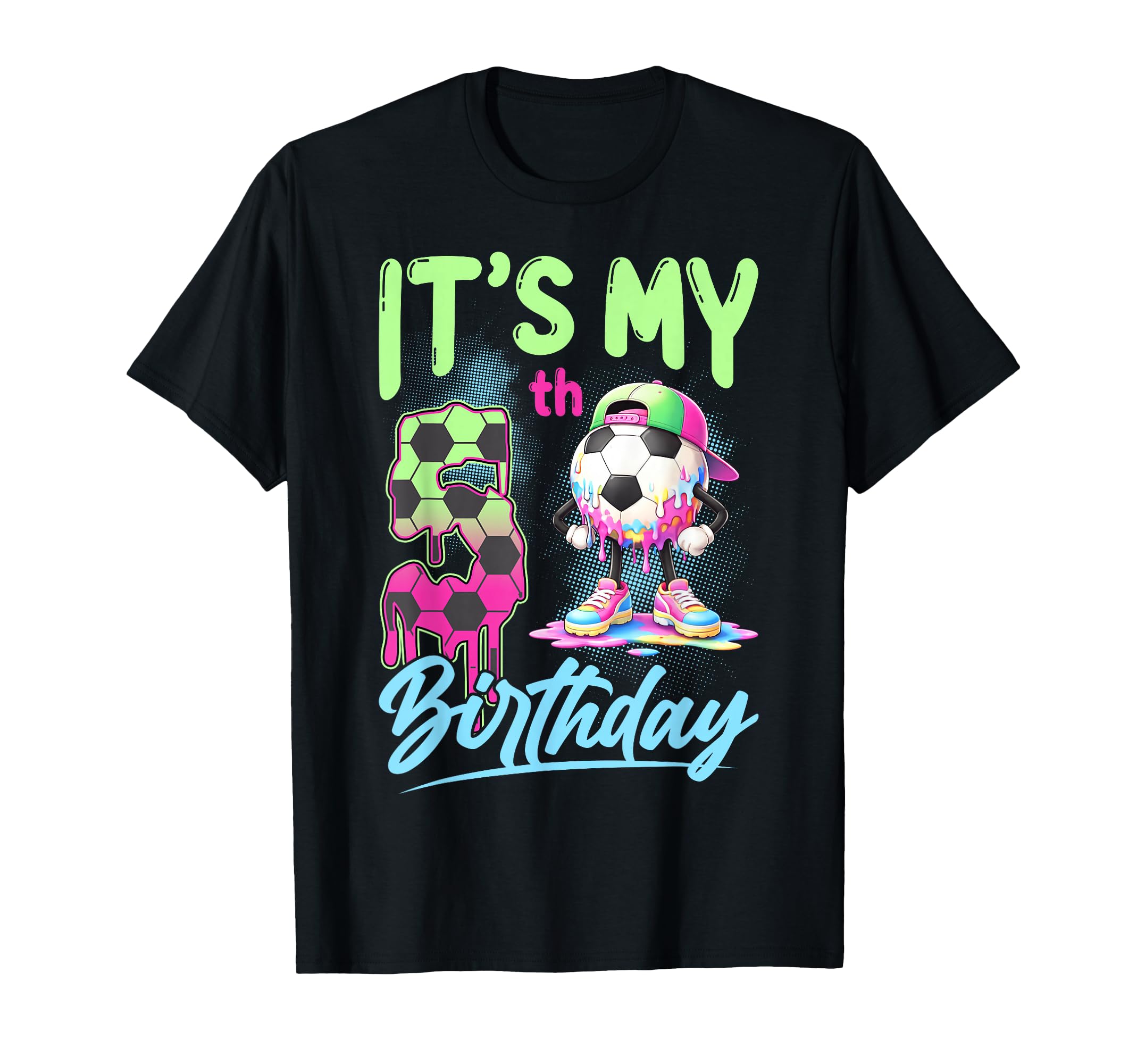 Its My 5Th Birthday Soccer Ball 5 T-Shirt - Custom Art Print for Adults