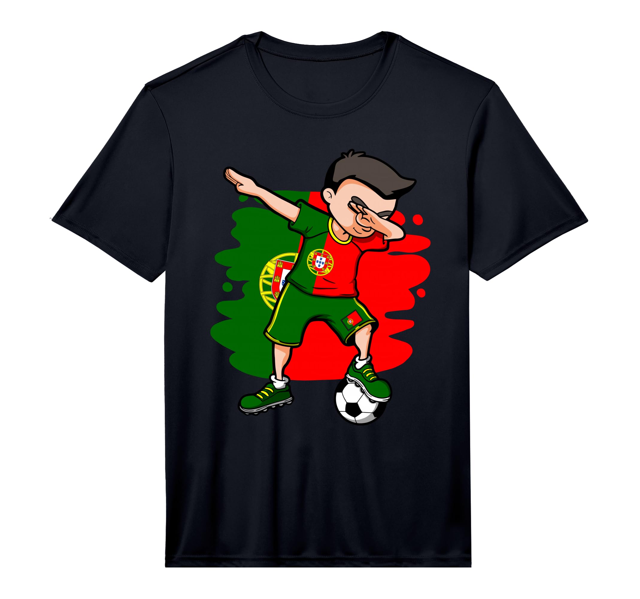Dabbing Soccer Portugal Jersey T-Shirt - Aesthetic Graphic for Adults