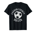 Carbon County Soccer Distressed 90S T-Shirt - Aesthetic Graphic for Adults