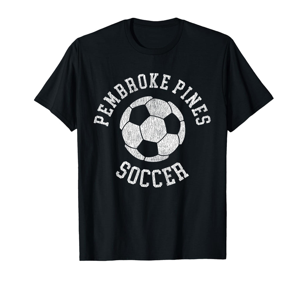 Pembroke Pines Soccer Distressed 90S T-Shirt - Novelty Apparel Unisex