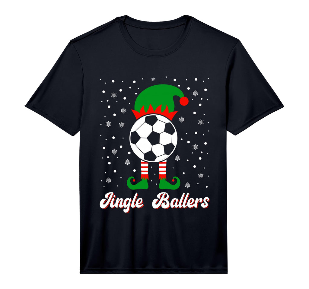 Jingle Ballers Soccer Ball Elf Squad T-Shirt - Minimalist Print Unisex